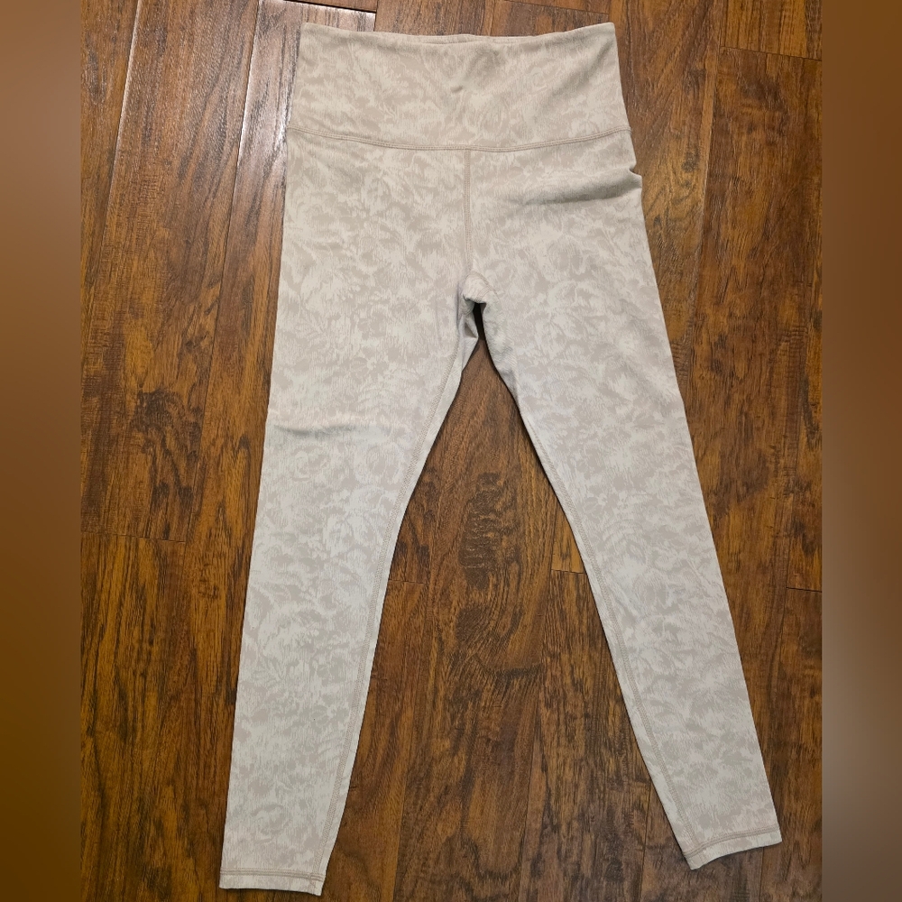 Athleta Womens Cream Patterned Leggings